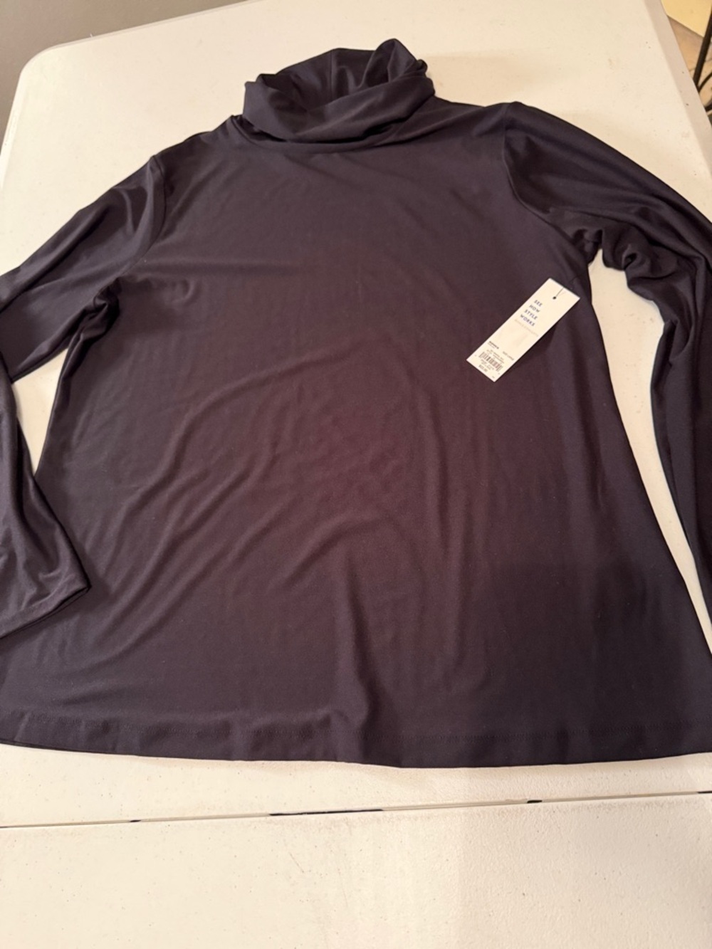 Apt. 9 Navy Long-Sleeve Turtleneck Top